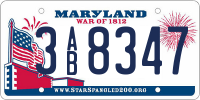 MD license plate 3AB8347