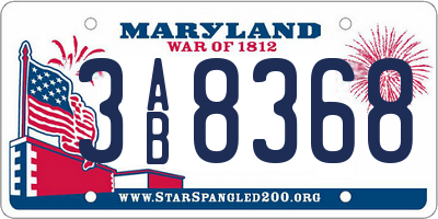 MD license plate 3AB8368