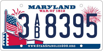 MD license plate 3AB8395