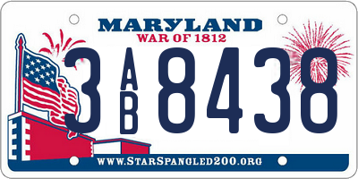 MD license plate 3AB8438