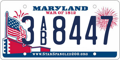 MD license plate 3AB8447