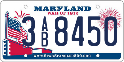 MD license plate 3AB8450