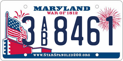 MD license plate 3AB8461