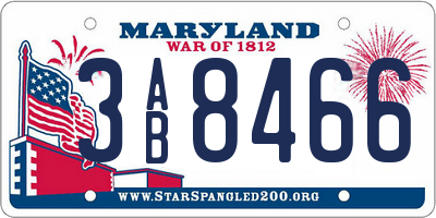 MD license plate 3AB8466