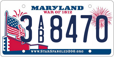 MD license plate 3AB8470