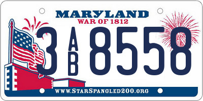 MD license plate 3AB8558
