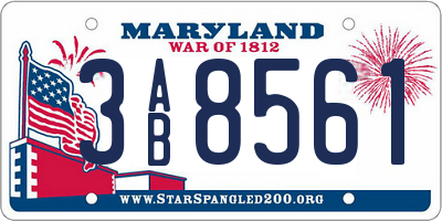MD license plate 3AB8561