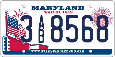 MD license plate 3AB8568