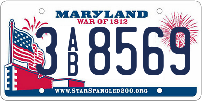 MD license plate 3AB8569