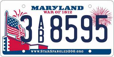 MD license plate 3AB8595