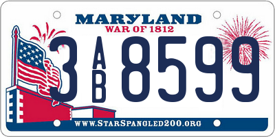 MD license plate 3AB8599
