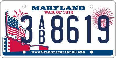 MD license plate 3AB8619