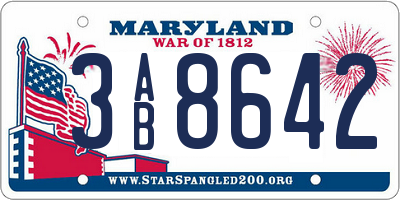 MD license plate 3AB8642
