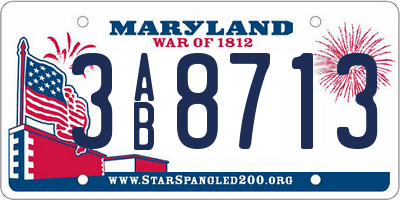 MD license plate 3AB8713