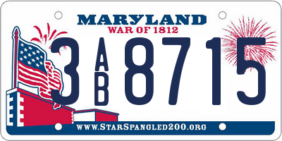 MD license plate 3AB8715