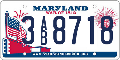 MD license plate 3AB8718