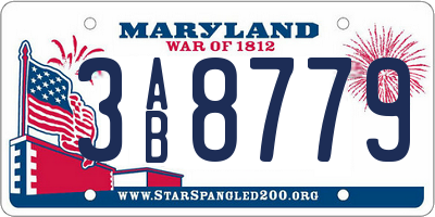MD license plate 3AB8779