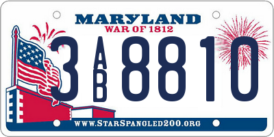 MD license plate 3AB8810
