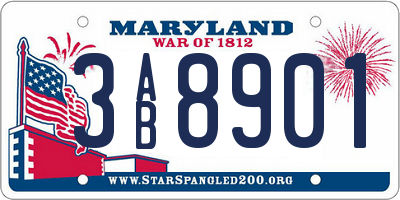 MD license plate 3AB8901