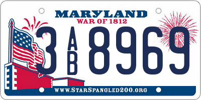 MD license plate 3AB8969