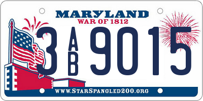 MD license plate 3AB9015