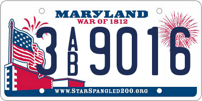MD license plate 3AB9016