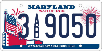 MD license plate 3AB9050