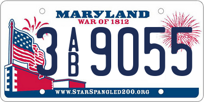 MD license plate 3AB9055