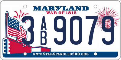 MD license plate 3AB9079