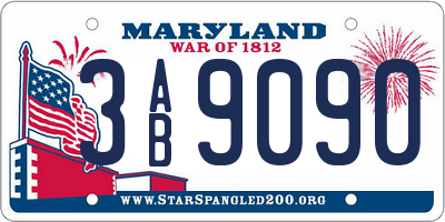 MD license plate 3AB9090
