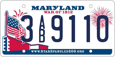 MD license plate 3AB9110