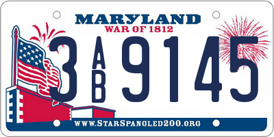 MD license plate 3AB9145