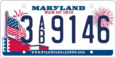 MD license plate 3AB9146