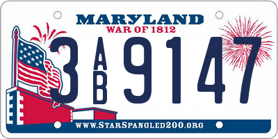 MD license plate 3AB9147
