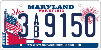 MD license plate 3AB9150