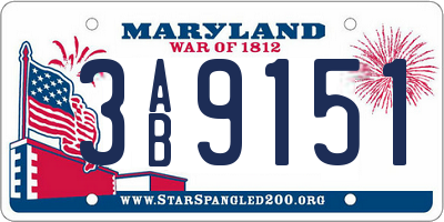 MD license plate 3AB9151
