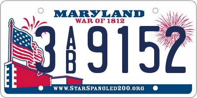 MD license plate 3AB9152