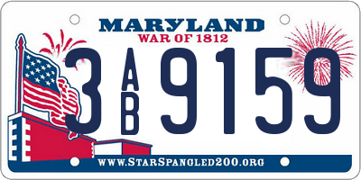 MD license plate 3AB9159