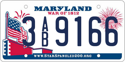 MD license plate 3AB9166