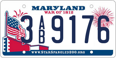 MD license plate 3AB9176