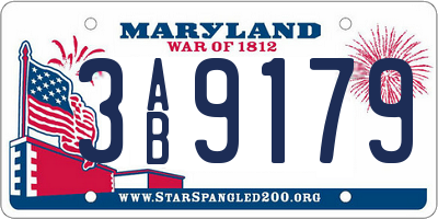 MD license plate 3AB9179