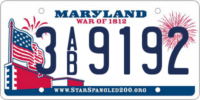 MD license plate 3AB9192
