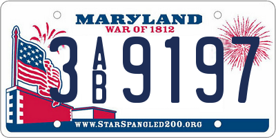 MD license plate 3AB9197