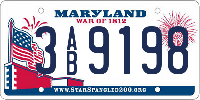 MD license plate 3AB9198