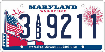 MD license plate 3AB9211
