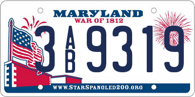 MD license plate 3AB9319