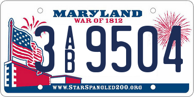 MD license plate 3AB9504