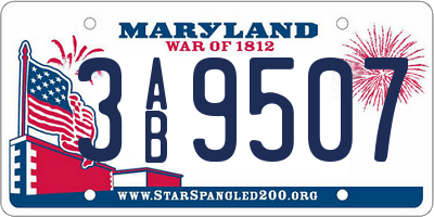 MD license plate 3AB9507