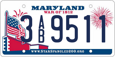 MD license plate 3AB9511