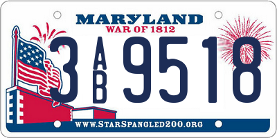 MD license plate 3AB9518